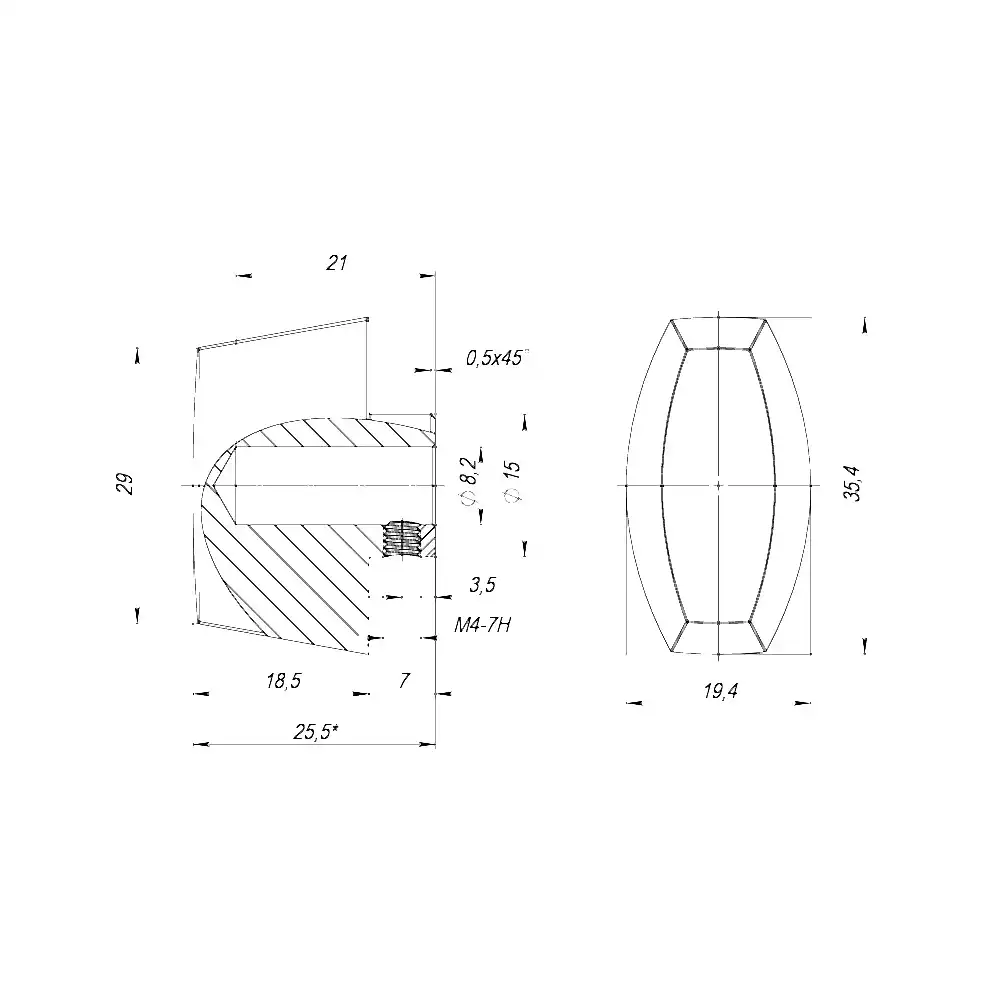 Вертушка Fuaro (Фуаро) на шток цилиндра T.Knob-RL (CB-RL) BL-24 черный 